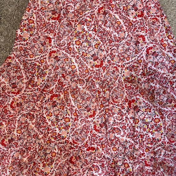Vineyards Vines Red Floral Midi Skirt Bohemian Preppy Women’s Size Small - Picture 2 of 7